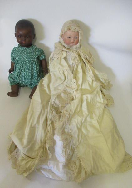 Two Armand Marseille bisque socket head baby dolls Image