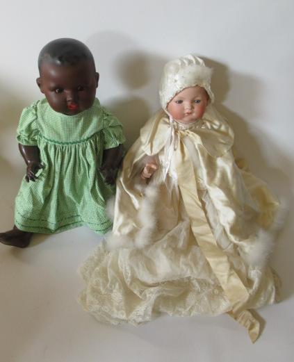 Two Armand Marseille bisque socket head babies Image