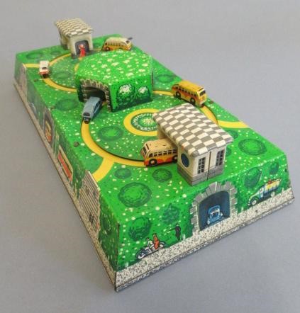 A Russian made clockwork auto bus toy Image