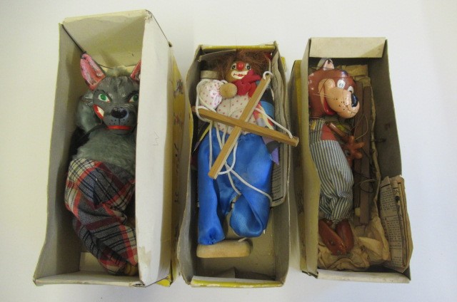 Three Pelham puppets comprising Wolf Image