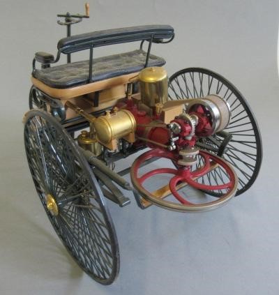 A 1:8 scale model of the Mercedes tricycle car Image