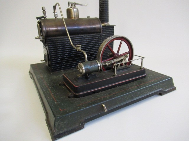 A large Carette single cylinder stationary steam engine Image