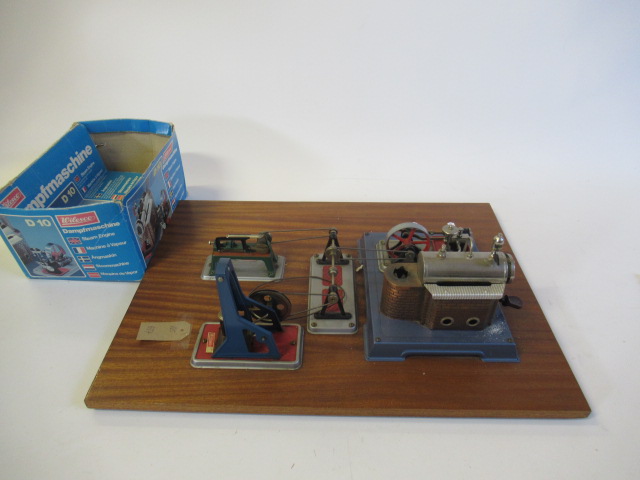 Wilesco D10 steam engine with two machine tools and drive shaft Image