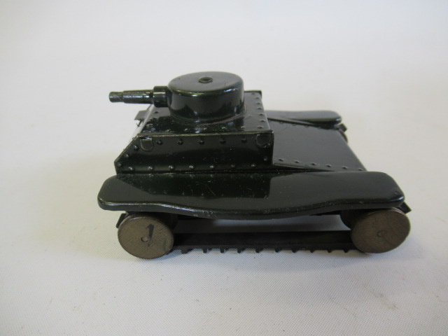 Minic clockwork tank in green with rubber tracks Image