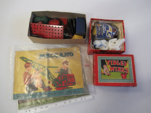 A small quantity of playworn Meccano including clockwork motor Image