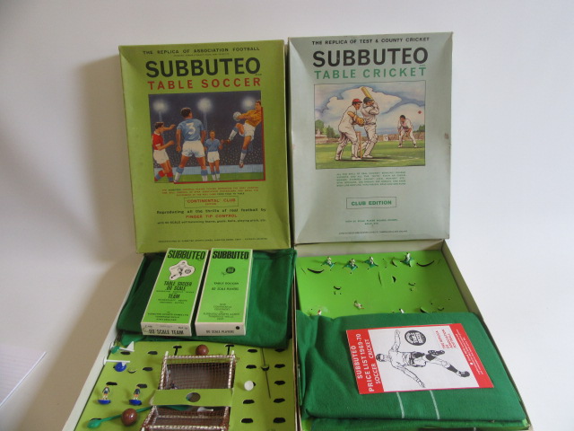 Subbuteo table soccer game Continental Club edition and Subbuteo Cricket Club edition Image