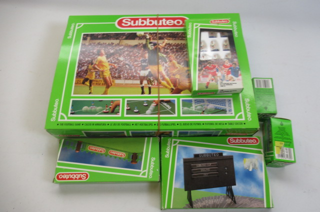 Subbuteo football game and accessories including score board and fencing Image