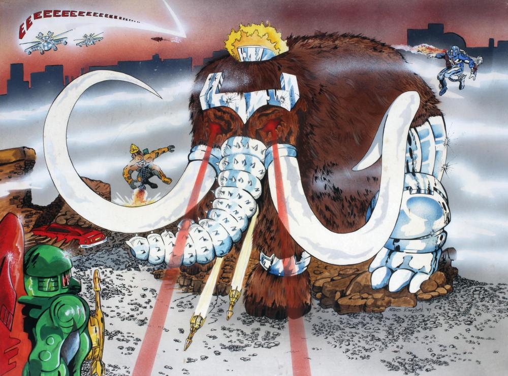 An original pen and watercolour painting by famed comic illustrator and graphic novelist Mike Image