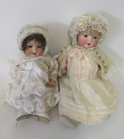 Two Heubach Koppelsdorf bisque socket head dolls Image