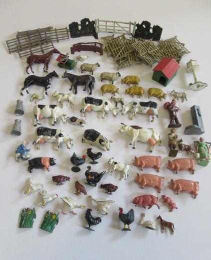 Farm animals and farmyard accessories by Britains and others including cows Image