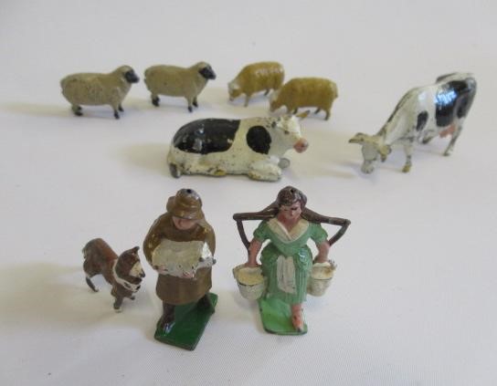 Farm animals and farmyard accessories by Britains and others including cows Image