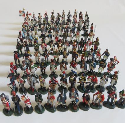 Del Prado collection 70mm Napoleonic war figures including foot soldiers and officers Image