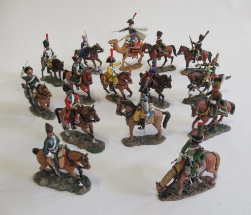 Del Prado collection Napoleonic Cavalry figures including mounted troopers and officers Image