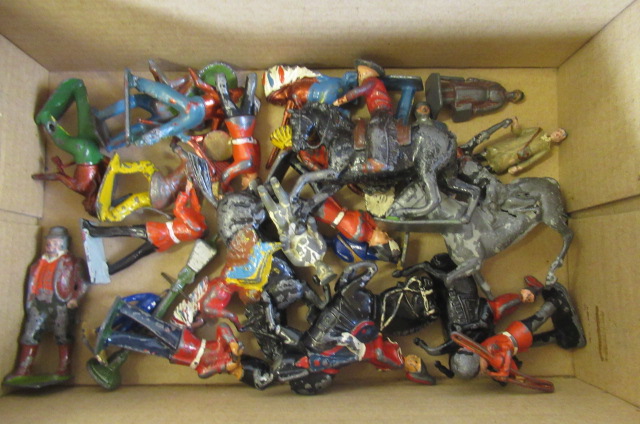 Playworn lead cowboys and indians Image