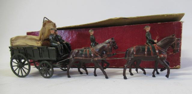 Britains 1450 Royal Army Medical Corps WW1 horse drawn wagon with riders and wagons Image