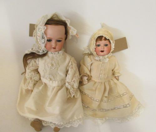Two German bisque socket head dolls Image
