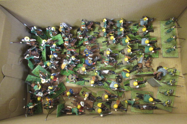 30mm Viking soldiers on horseback on well painted grass bases (Est. plus 21% premium inc. VAT) Image