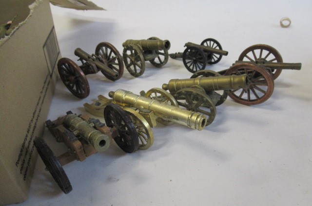Plastic 50mm Second World War soldiers and plastic and brass cannons Image
