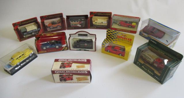 Twelve boxed vehicles by Matchbox Models of Yesteryear and others including vintage cars Image