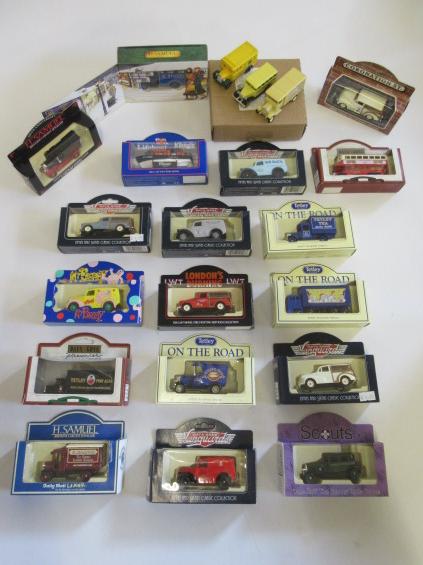 Twenty Lledo Classics Collection including '50's and '60's cars and vans and vintage delivery vans Image