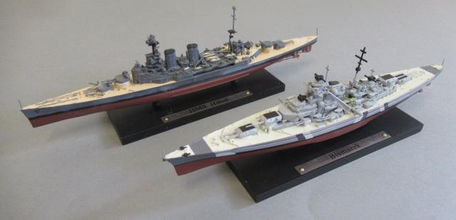 Two Atlas Editions Battleships H.M.S. Hood and Bismarck Image