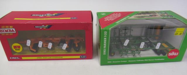 A Britains ERTL Simba Cultivator and Siku Amazone Cultivator Image