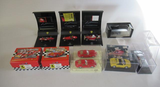 Eleven 1:43 scale Ferrari cars by Solido and others including road and race cars Image