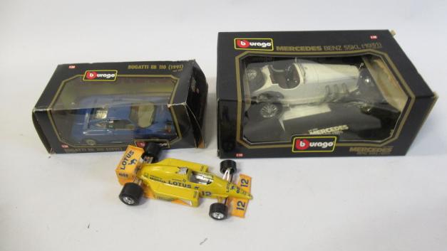 Two Burago large scale cars comprising Bugatti and Mercedes SSK Image