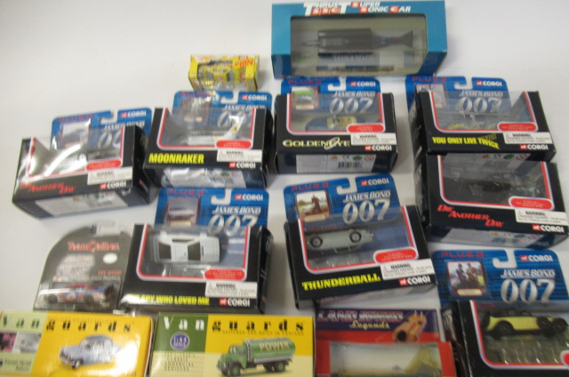 Fourteen modern diecast vehicles including Corgi James Bond models Image