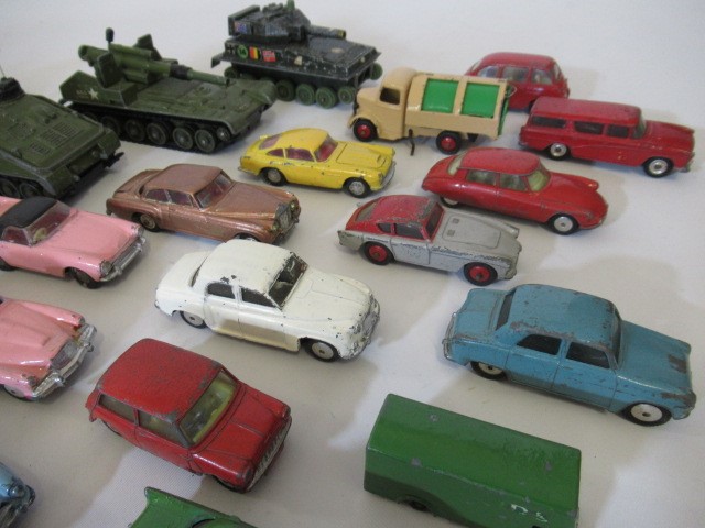Playworn diecast vehicles including Corgi Image