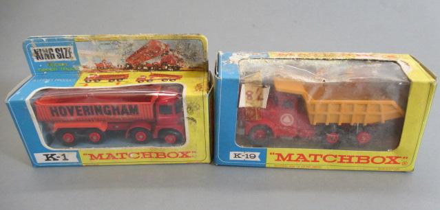 Matchbox Kingsize models K19 Scammell tripper truck and Foden tipper truck Image
