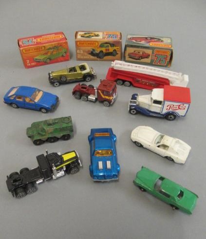 Twelve Matchbox Models including 63 Open back truck Image
