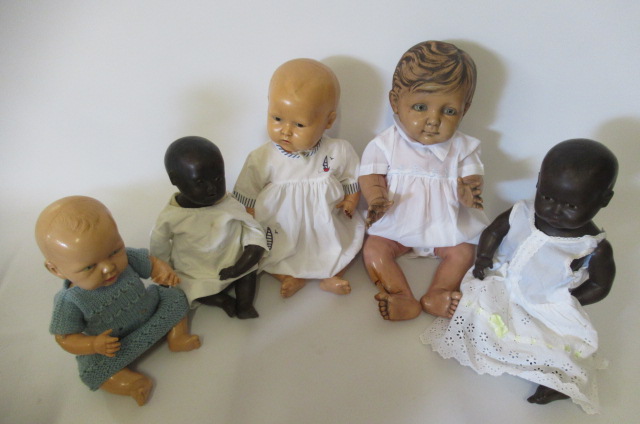 Five celluloid dolls Image