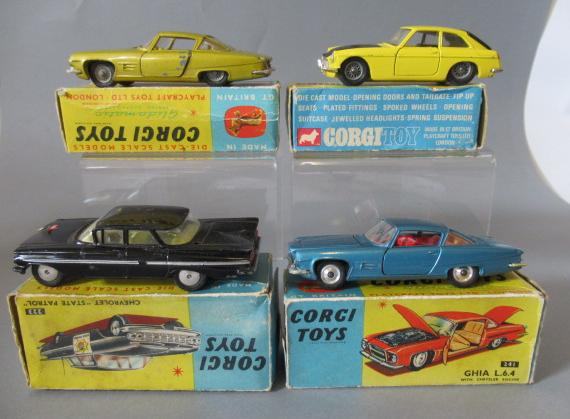 Four Corgi cars comprising 241 Ghia Image