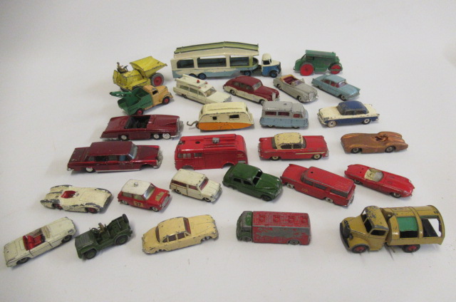 Playworn Dinky toys including cars Image