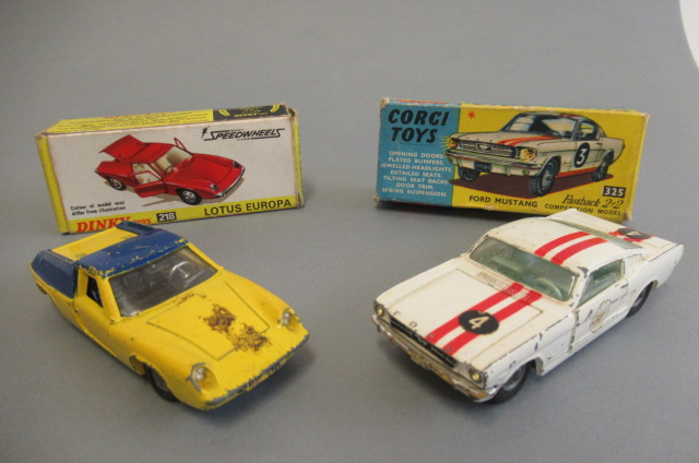 Dinky Lotus Europa and Corgi Ford Mustang Image