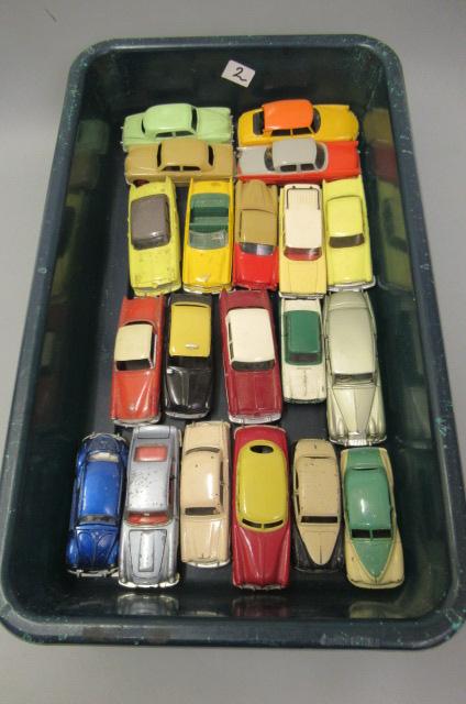 Twenty Dinky vehicles including British and American saloon cars Image