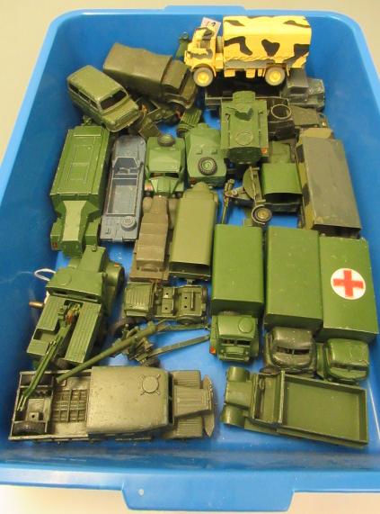Twenty six army vehicles by Dinky and others including trucks Image