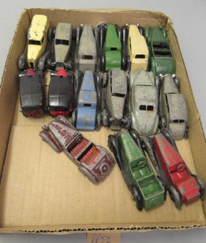 Fifteen playworn early Dinky saloon cars Image