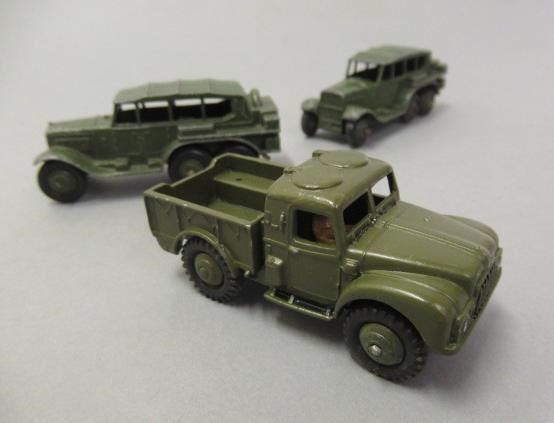 Unboxed Dinky army vehicles including wagons and small trucks Image