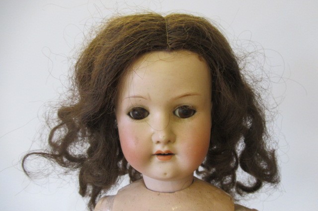 Two German bisque socket head dolls Image