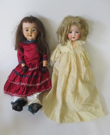 Two German bisque socket head dolls Image