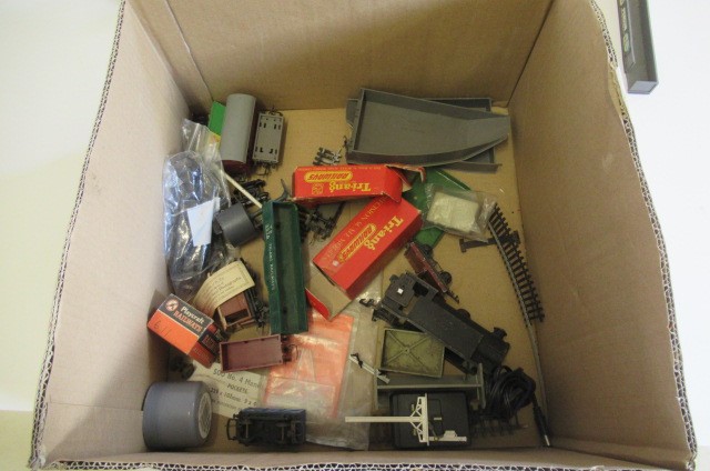 Playworn Triang trains including Transcontinental goods wagons Image