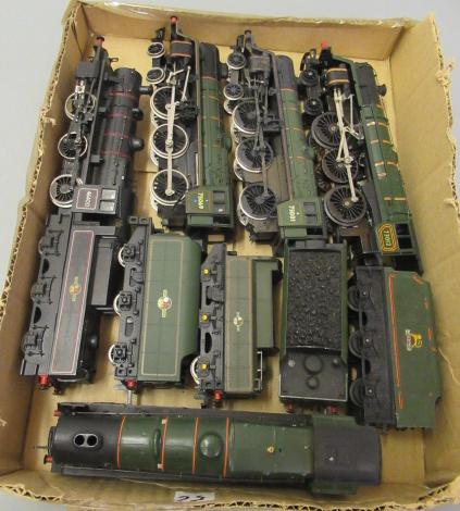 Five unboxed locomotives by Hornby and others including Class 4 and Royal Scot Image