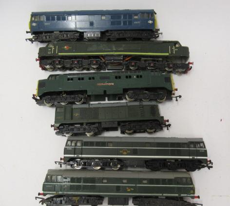 Six diesel locomotives by Hornby and others including Class 20 and Deltic Image