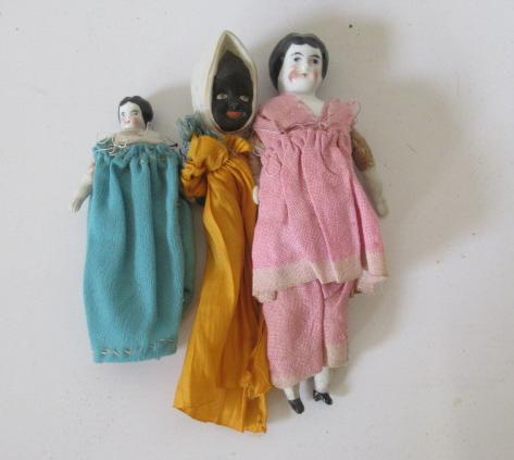 Two miniature china head dolls Image