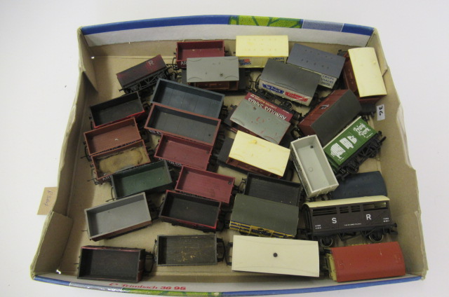 Unboxed goods wagons by Hornby and others including coal trucks Image