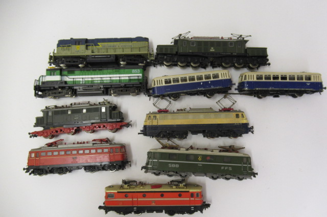 Nine Continental locomotives by Fleischnmann Image
