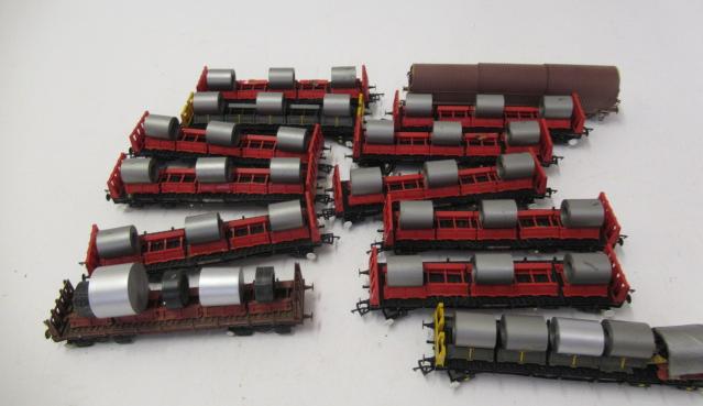Twelve Bachmann bogie wagons with steel loads (two have modifications) Image