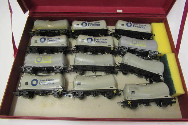Twelve Blue Circle cement wagons Image